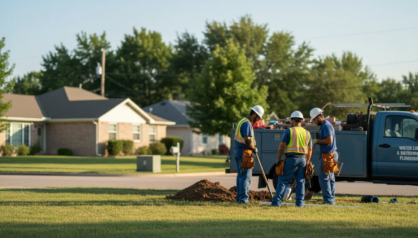Residential water line and bathroom plumbing service in Houston, AK